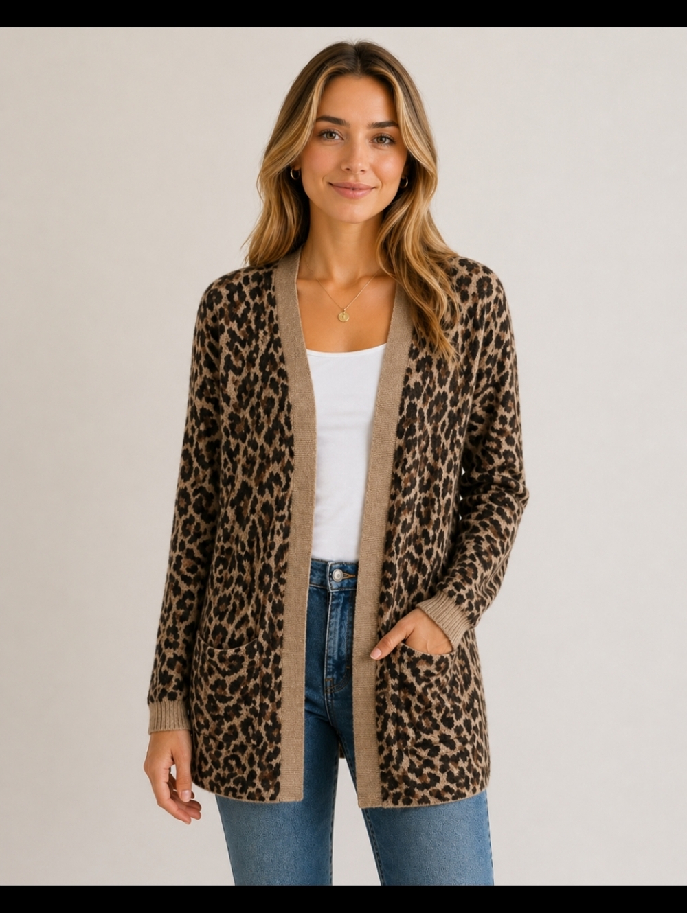 J Crew Factory Leopard Print Cardigan Sweater XS Long Sleeve #8200